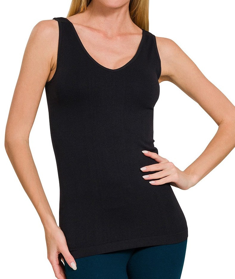 Reversible Seamless Tank, Black