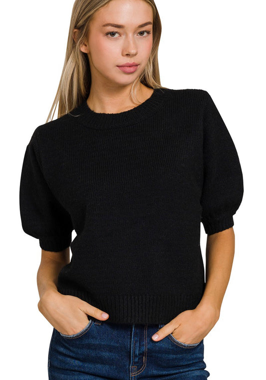 Black Puff Sweater