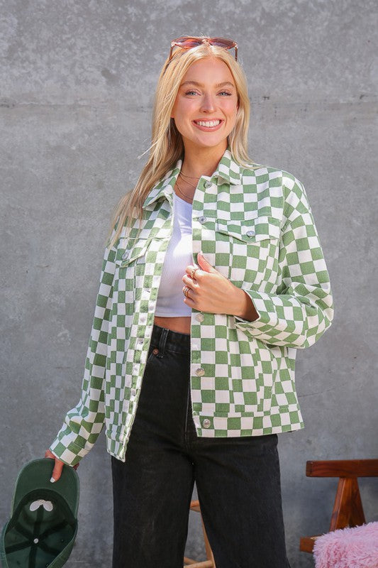 Checkered Olive Jacket