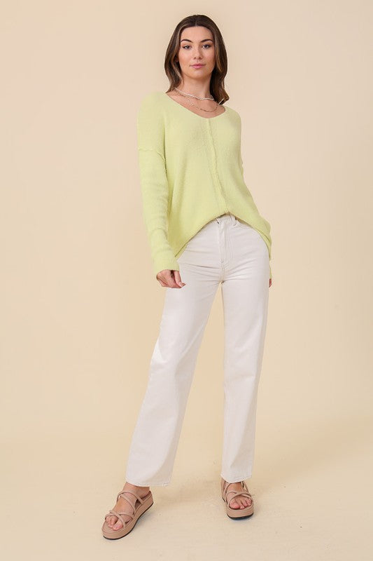 Chartreuse Seam Sweater
